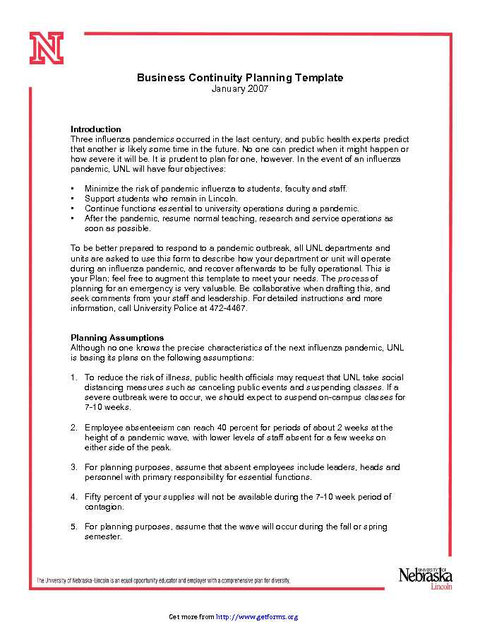 Business Continuity Plan Template 3