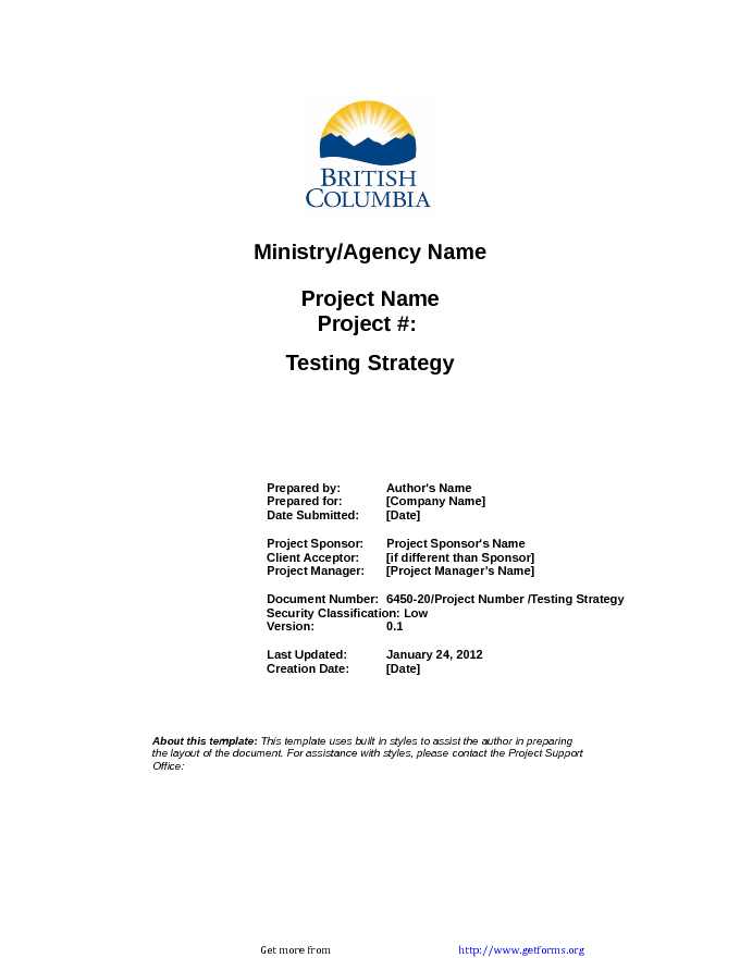 Test Strategy Template 2