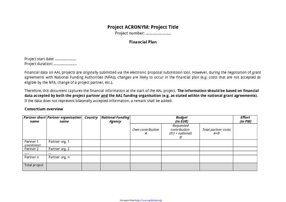 Financial Plan Template 1