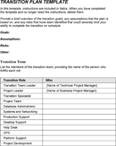 Job Transition Plan Template form