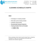 Cleaning Schedule Charts form