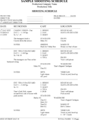 Sample Shooting Schedule form