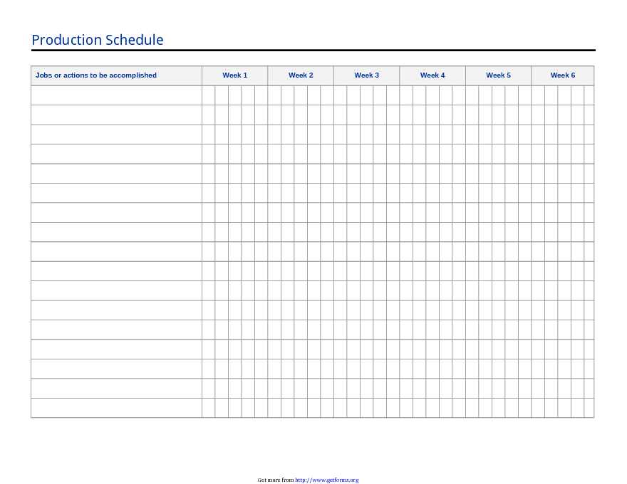 Production Schedule Sample