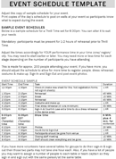 Event Schedule Template form
