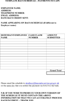 Template for BACS Schedule form