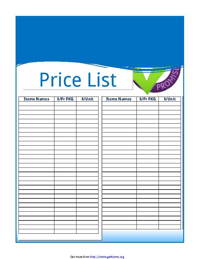 Price List