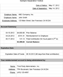 Sample Separation Notice form