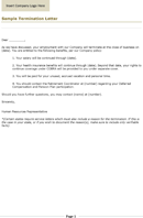 Sample Termination Letter form