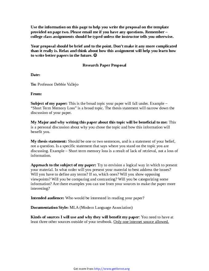 Research Paper Proposal Template