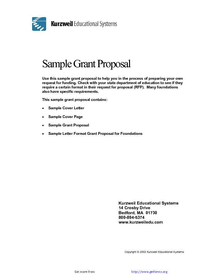 Sample Grant Proposal