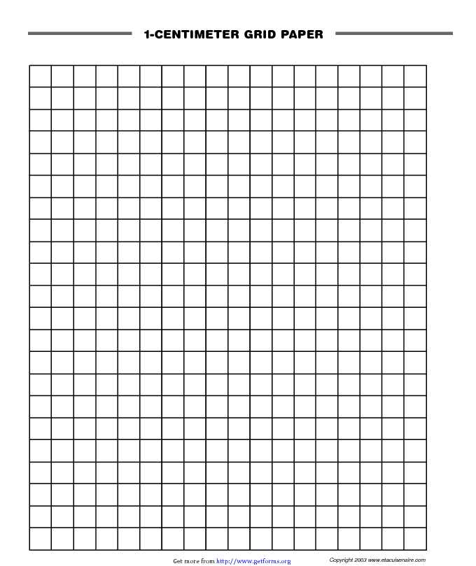 1-Centimeter Grid Paper