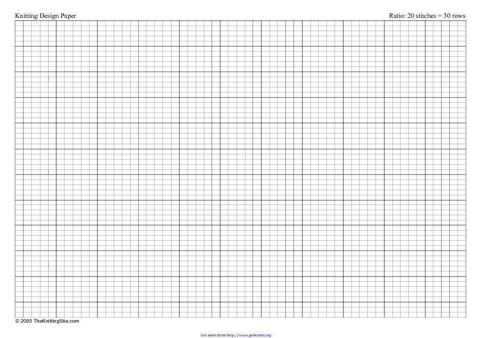 a4 Knitting Graph Paper, Ratio 2:3, Landscape Orientation