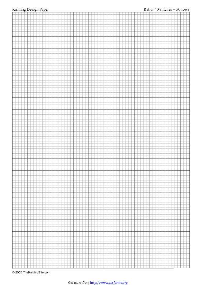 a4 Knitting Graph Paper, Ratio 4:5, Portrait Orientation