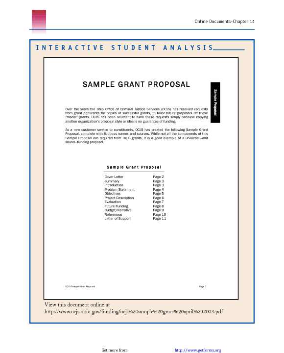 Sample Grant Proposal 1