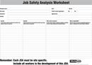 Job Safety Analysis Worksheet form