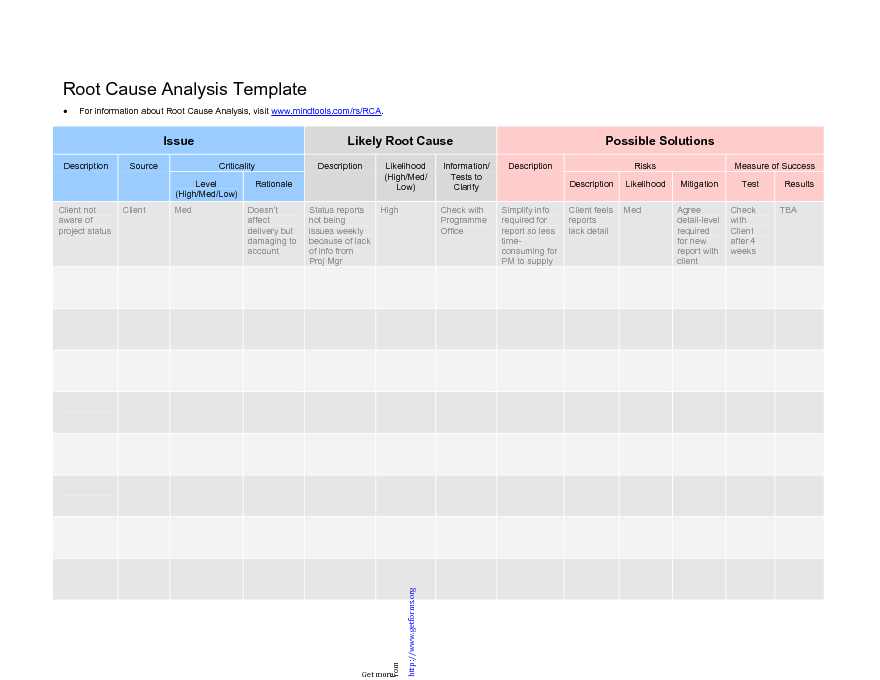 Root Cause Analysis Template 2