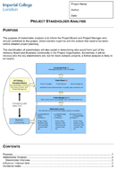 Project Stakeholder Analysis form