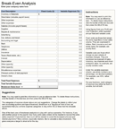 Break-even Analysis Template form