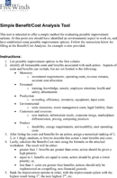 Simple Benefit and Cost Analysis form