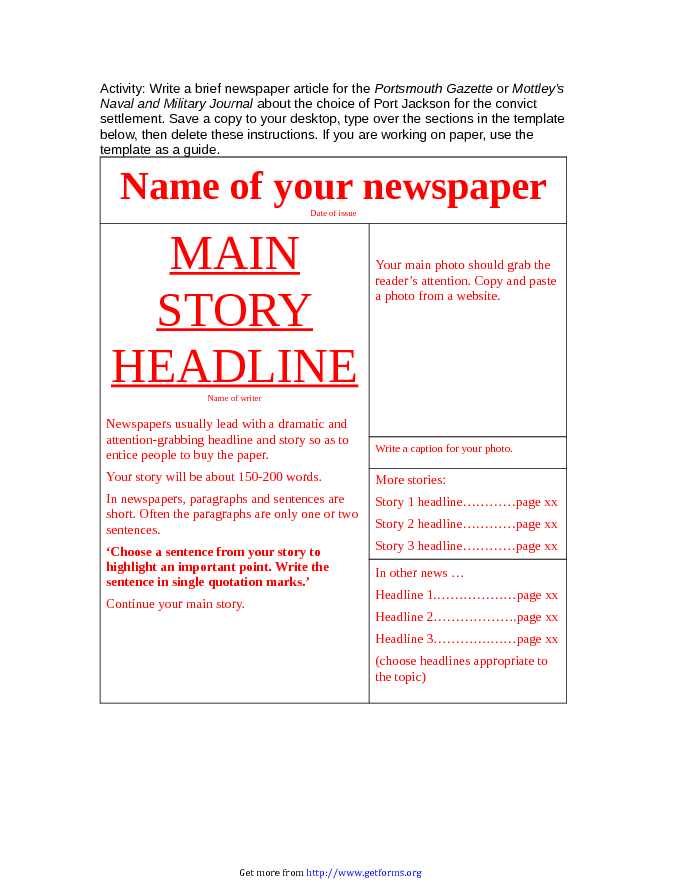 Newspaper Template 1