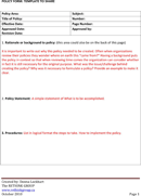 Policy and Procedure Template form