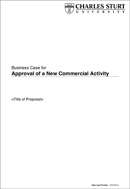 Business Case For Approval of A New Commercial Activity form