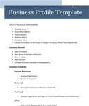 Business Profile Template 3 form