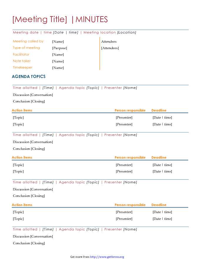 Meeting Minutes Template