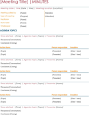 Meeting Minutes Template form