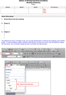 Sample Meeting Summary form