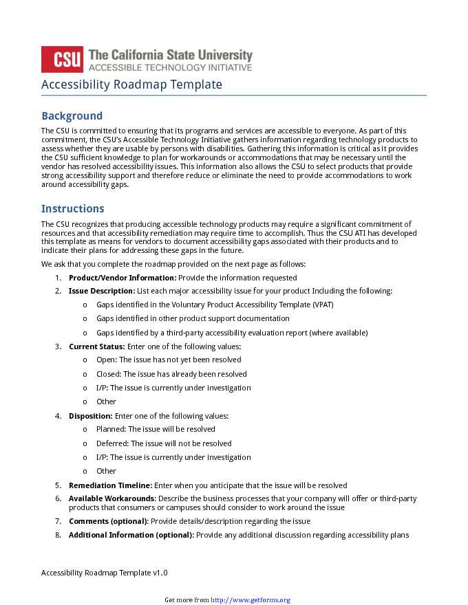 Accessibility Roadmap Template