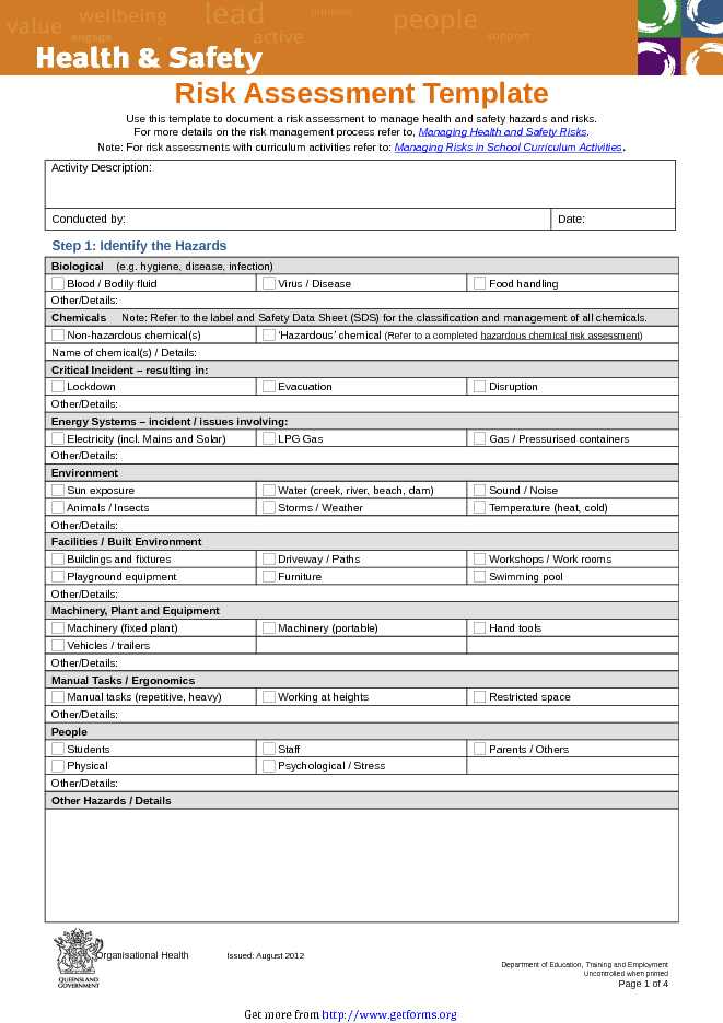 Risk Assessment Template 4