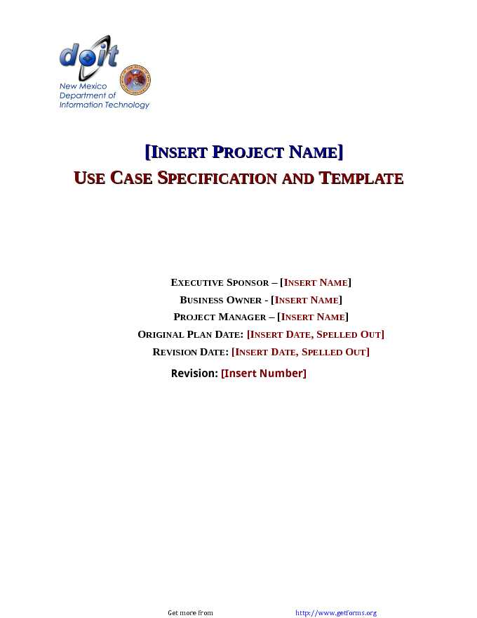 Use Case Specification Template