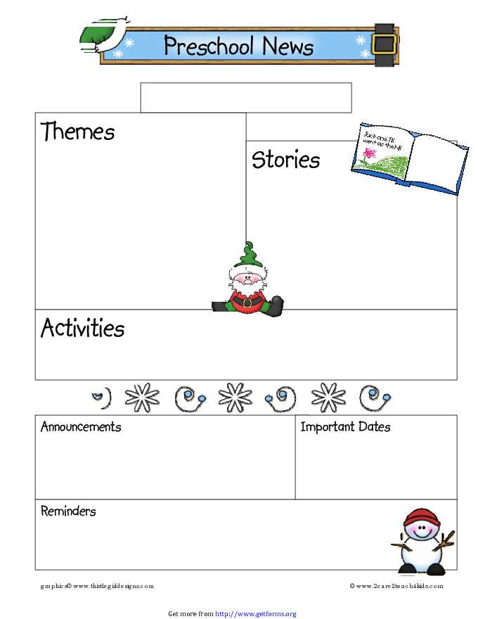 December Preschool Newsletter Template