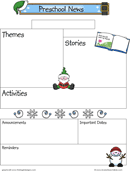 December Preschool Newsletter Template form