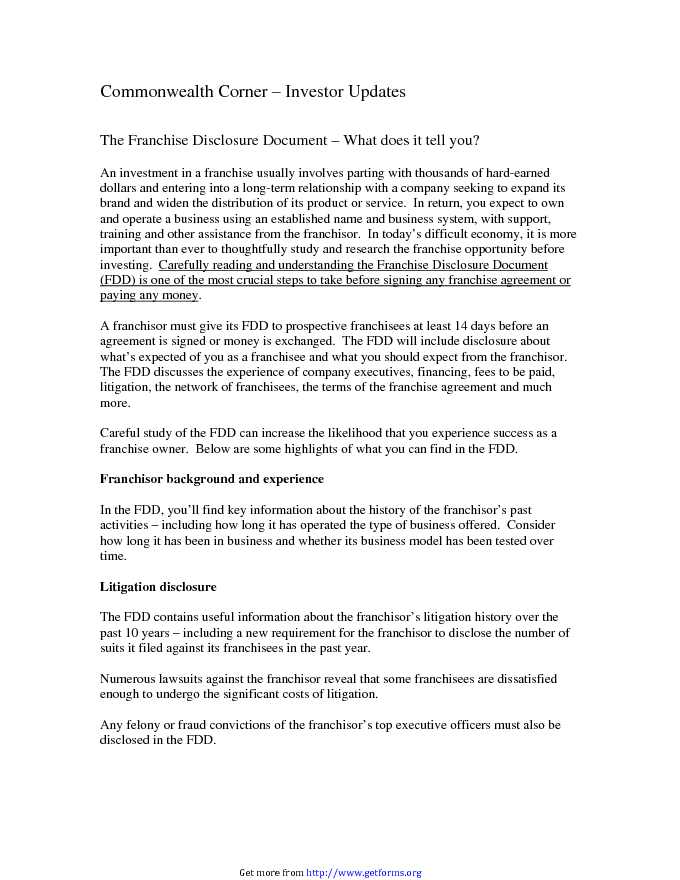 Franchise Disclosure Document 2