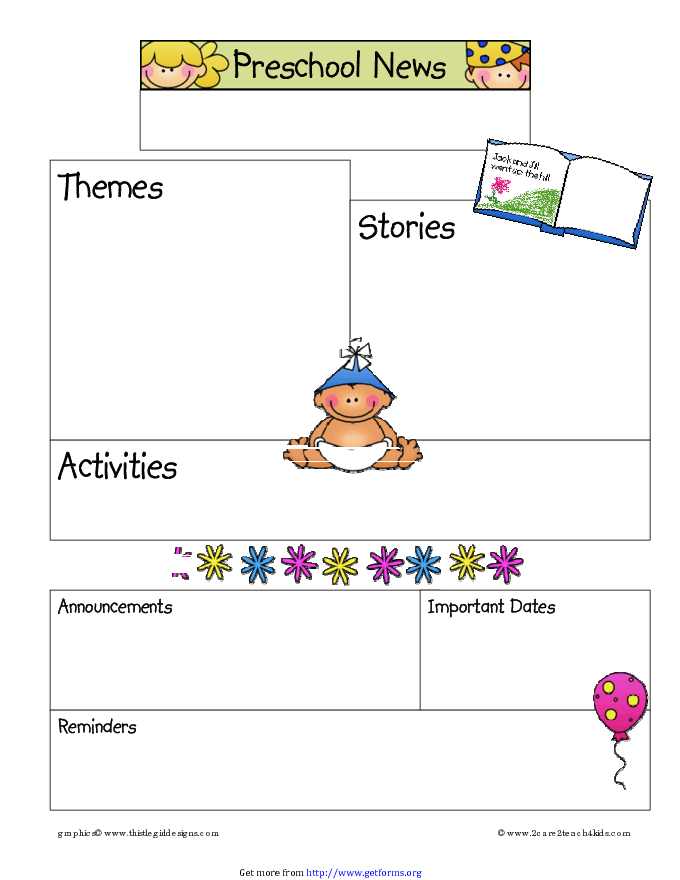 January Preschool Newsletter Template