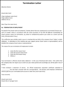 Employment Termination Letter form