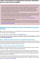 Letter of Termination of Employment (Summary Dismissal - Serious Misconduct) Template form