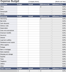 Expense Budget Spreadsheet form