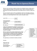 Thank You Letter for Sponsors/Donors form