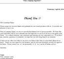 Business Thank You Letter form