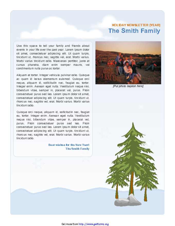 Family Holiday Newsletter
