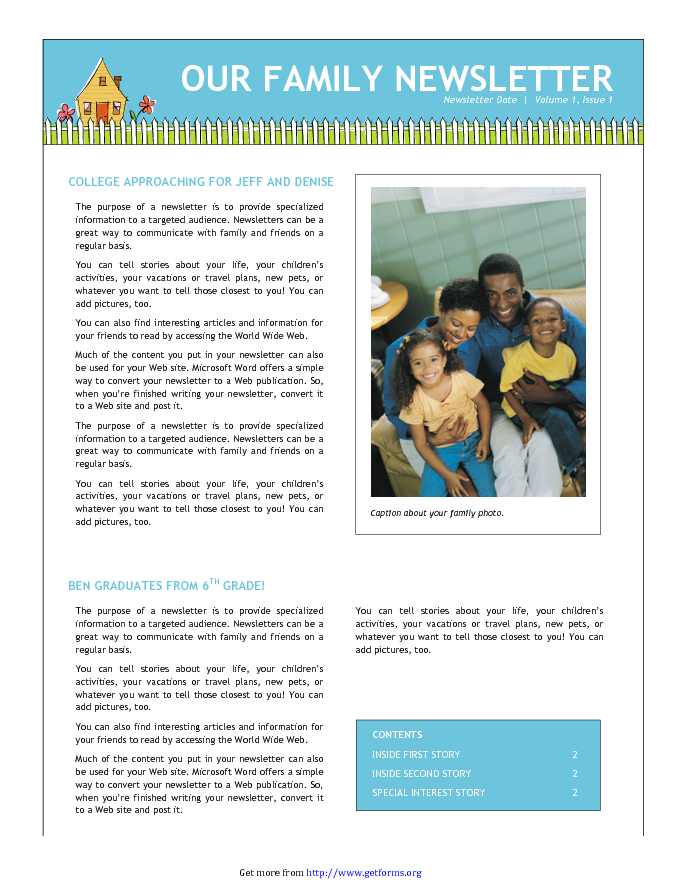 Family Newsletter