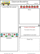 Classroom Newsletter Template 1 form