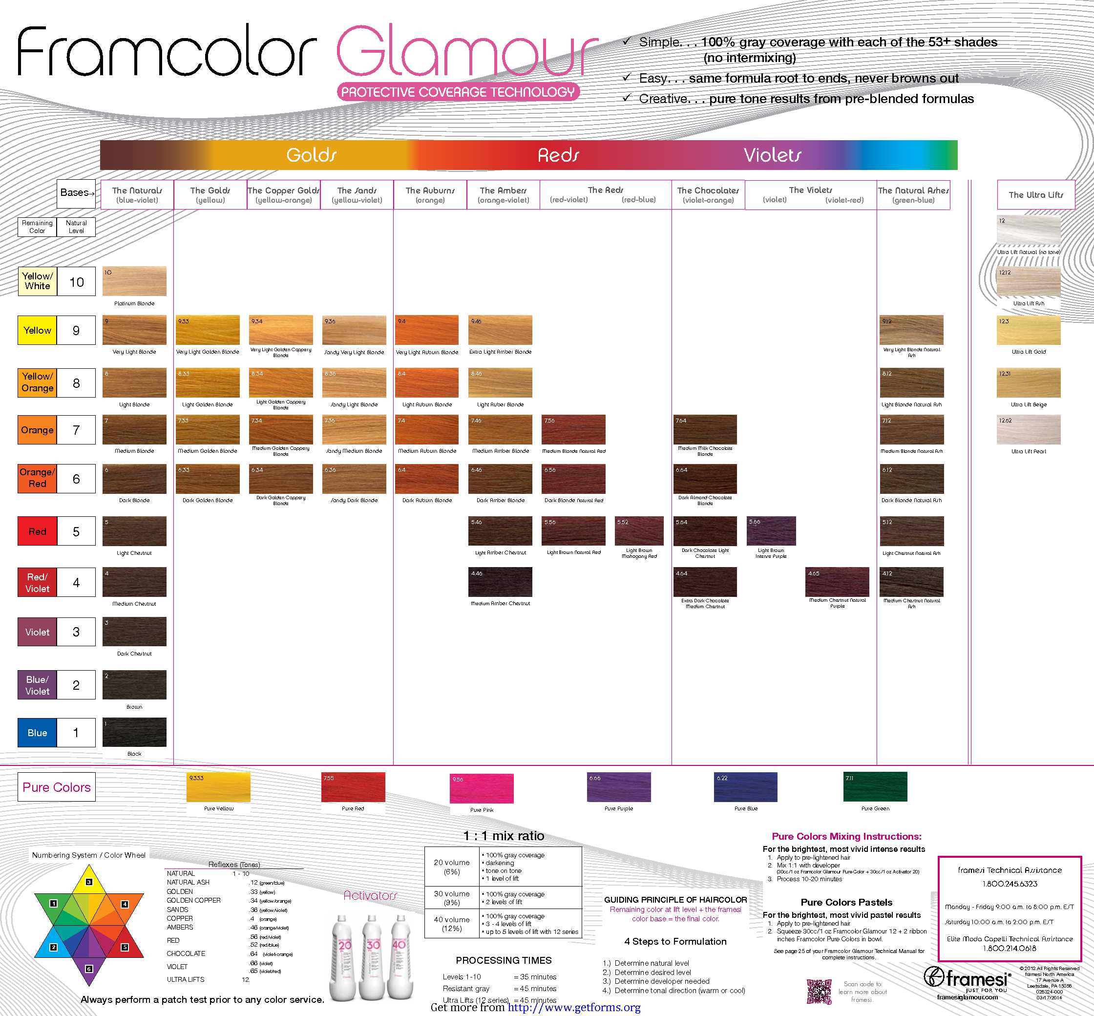 Framcolor Glamour Hair Color Wall Chart