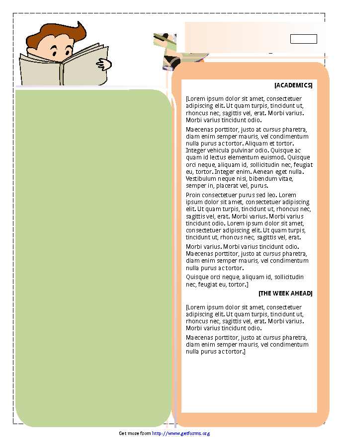 Classroom Newsletter Template 2