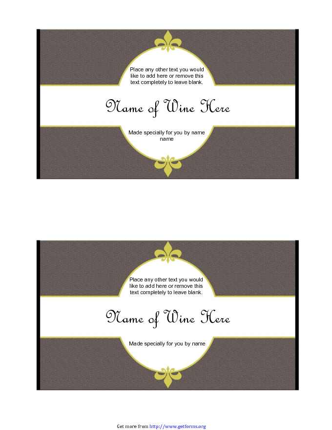 Wine Label Template 1