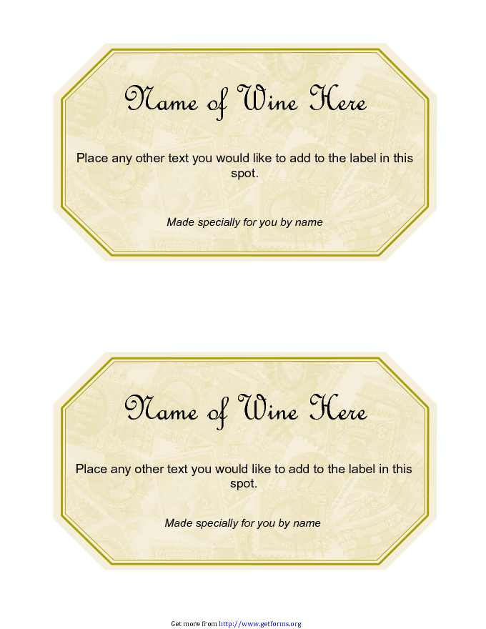 Wine Label Template 2