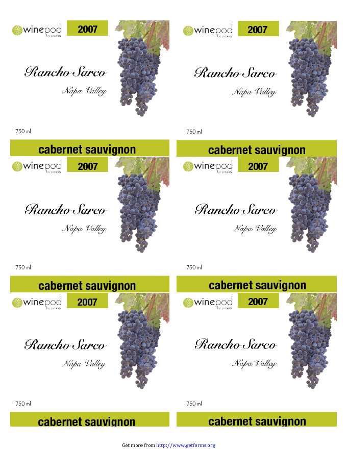 Wine Label Template 3